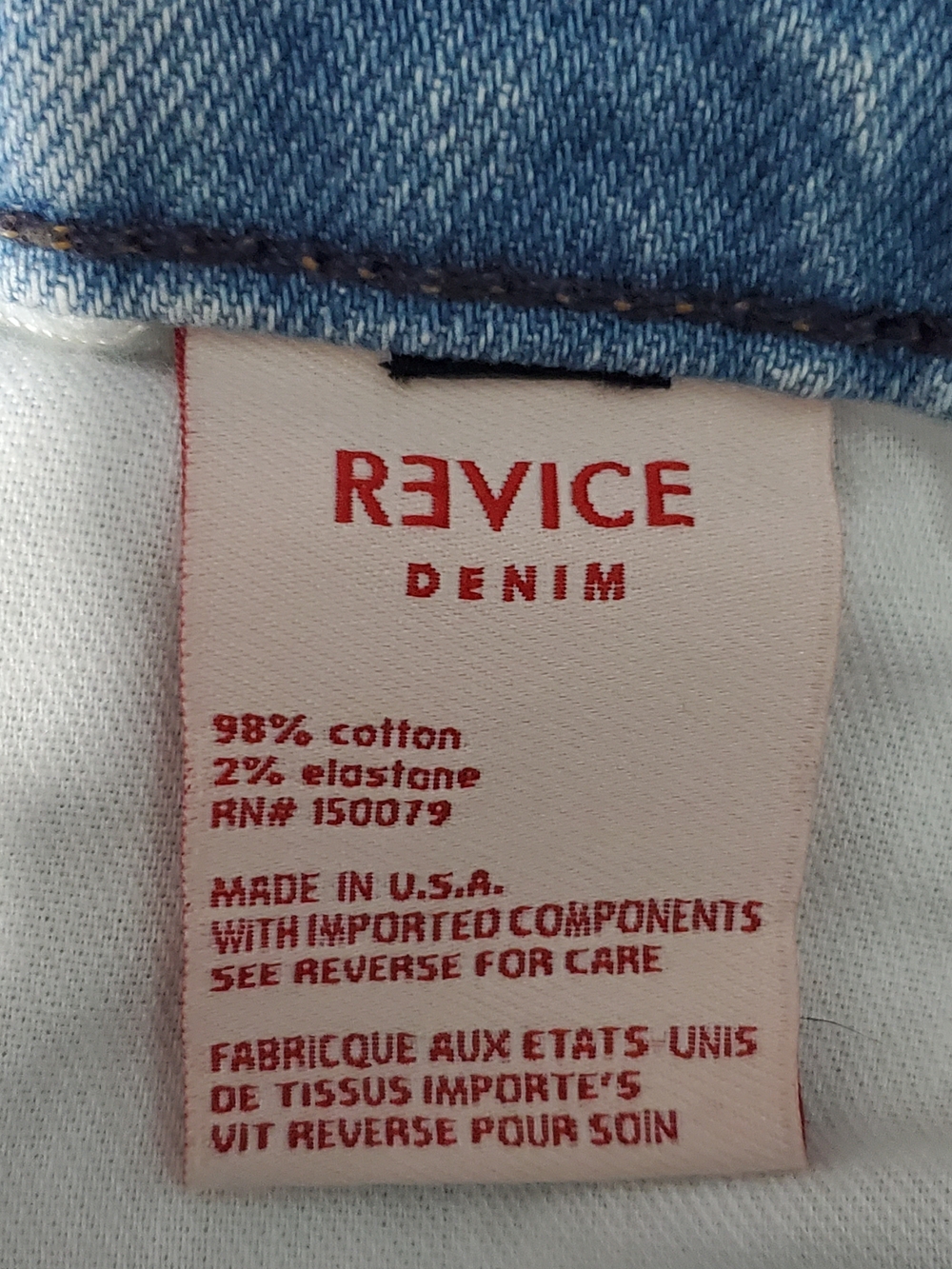REVICE High-Rise Two-Tone Blue Zip-Front Jeans Cropped Women's Size 28 - Picture 10 of 10